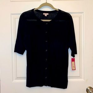 NWT Merona Black Short Sleeve Cardigan Sweater